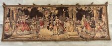 Gorgeous Victorian Antique Tapestry Dancing Gathering Made in Belgium 51 x 18” picture