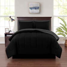 Black Reversible 7-Piece Bed in a Bag Comforter Set with Sheets, Queen picture