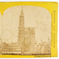 Alsace France Strasbourg Cathedral Stereoview c1865 Peter French Photo G866 picture