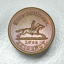 1863 New York City Civil War Token Hussey's Time Is Money Horse PHENOMENAL COIN picture