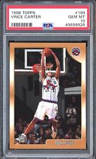 Vince Carter RC #199 Rookie Card PSA 10 Gem Mint (Toronto Raptors) 1998-99 Topps picture
