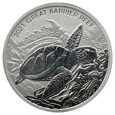 2021 Australia Great Barrier Reef Turtle 2 oz .9999 Silver Coin Very Rare BU picture