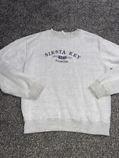 Vintage Siesta Key Florida USA Crewneck Grey Pullover Medium Embroidered picture