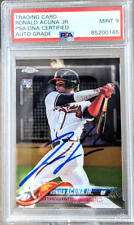 Ronald Acuna Jr 2018 Topps Chrome Signed Rookie Card #193 Auto PSA Mint 9 picture