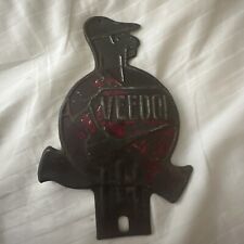 Vintage 1940's VEEDOL License Plate Topper Stamped Steel. Very Rare picture