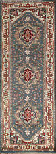 Exquisite Traditional Hand-Knotted Heriz Serapi Indian Wool Runner Rug 3x8 ft. picture