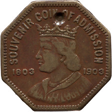 1904 MO HK 306 - SC$1 - R 4 - L.P.E. Souvenir Coin of Admission - Lot # TT 3192 picture