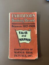 Vintage 1927-28 Exhibitor’s Booking Record Fair And Warner Bros picture
