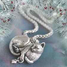 Vintage Retro Cat Pendant Necklace Silver Plated Neck Jewelry Women Men Gift New picture