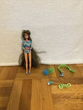 Vintage Mattel 1991 Totally Hair Barbie Doll Brunette Long Hair Original Outfit picture