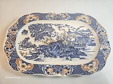 Vintage Ultra Rare Asake Toki Blue And Orange Large Platter #2 picture