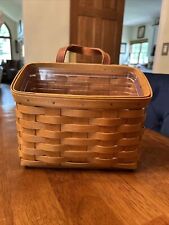 Longaberger 2005 Small Wall Pocket Basket & Hard Plastic Protector. picture