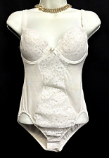 VTG 70s OLGA White Bodysuit Shapewear Teddy Lingerie  Panty Lace Bridal 36B NOS picture