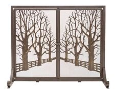 Plow & Hearth Small Country Road Tree Line Fireplace Screen with Doors picture