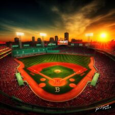 Boston Red Sox Fenway Park lithograph print-11 x17-Classic-Ready 2 frame picture