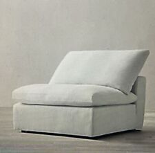 Restoration Hardware Cloud Classic Armless Slipcover Per. Text Linen Weave White picture