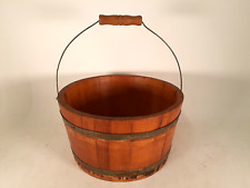Antique Primitive Wooden Handled Bucket, Firkin, Very Nice Condition, 11