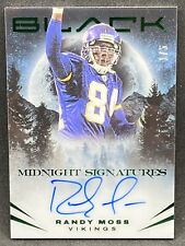 RANDY MOSS 2023 PANINI BLACK EMERALD MIDNIGHT SIGNATURES ON CARD AUTOGRAPH 1/5 picture