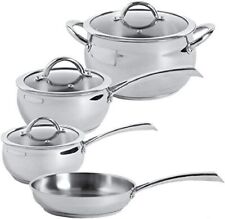 7-Piece Stainless Steel Cookware Set with Tempered Glass Lids, Semi Polished picture