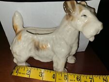 Vintage Sealyham DOG Ceramic planter japan INVERTED HORSESHOE MARK SCHNAUZER picture