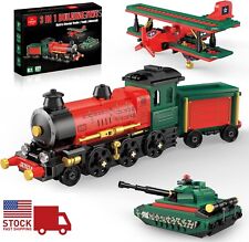 Train Set for Kids, Steam Train, Tank ,Airplane 371 Pieces picture