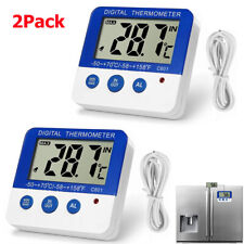 2X Digital Freezer/Fridge Thermometer with LED Alarm Indicator Max/Min Memory picture