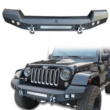 Vijay For 2007-2024 Jeep Wrangler New Full Width Front Bumper with LED Lights picture