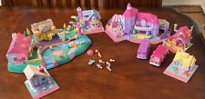 Lot 17 Piece 90's Vintage Bluebird Polly Pocket Dolls Play Sets Vans Accessories picture