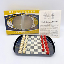 Vtg CHESSETTE Sculptured Mini Travel Chess Set Ganine (Missing 1 pawn) picture