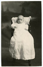 RPPC-Real Photo Postcard-Cute Baby-Gown-Pretty Big Eyes-Genevieve Alberta Domer picture