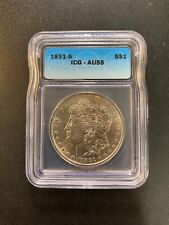 1891 S MORGAN DOLLAR ICG AU-58 - ABOUT UNCIRCULATED - BETTER DATE - SLABBED - $1 picture