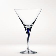Orrefors Intermezzo Blue Crystal Martini Glass 6.75