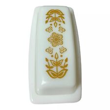 Vintage Pyrex Butter Dish With Lid Butterfly Gold Milk Glass Dining Tableware picture