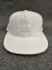 Vintage Leader LA Dodgers fitted 7 1/4 Rare white on white on white baseball hat picture