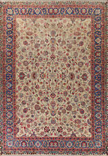 Ivory Wool Handmade Floral Signed Kashmar Living Room Rug Area Carpet 10x13 picture