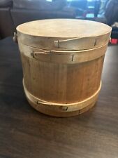 Vintage Wooden Firkin Sugar Bucket Wood Handle & Lid Small  picture