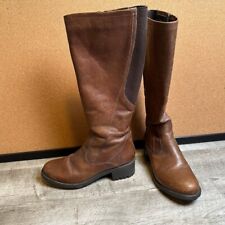 Santana Canada Women's 37 Brown Leather Riding Boots Shearling Lined picture