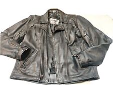 Men's Vintage Unik Leather Heavy Lined  Moto Jacket Sz 46 faded wrist (see pics) picture