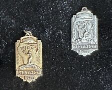 2 VTG 1947’&49’ WIAA Cornell District Pendants-10kt Gold(7.39g) & Sterling(7.94) picture