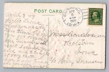 Cushing Iowa IA Woodbury County 1909 Type 2/5 Doane Cancel Postmark Postcard  picture