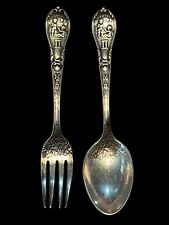 Gorham 1894 Sterling Silver GEMINI May Child's FORK & SPOON Zodiac 2 PIECE Set picture