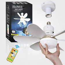 Large Ceiling Fan E27 Socket Fan 30W with Dimmable LED Light Remote Controller picture
