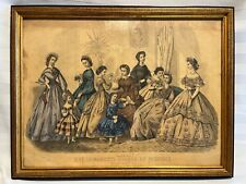 Vintage Godeys Fashion Framed Print Hand Tinted Capewell & Kimmel MME Demorest's picture