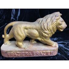 Vintage Frazier & Frazier Heavy 15 lb. Grand Lion Door Stop Gold Tone Cast Iron picture