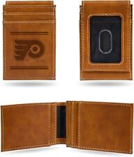 Philadelphia Flyers Premium Brown Leather Wallet, Front Pocket Magnetic Money... picture