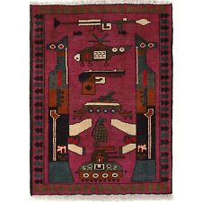 Afghan Pashtun Tribe Woolen Pictorial War Rug Hand Knotted Buy Online picture