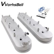 LS Cast Aluminum Tall Silver Pair Valve Covers w/ Coil Mounts for GM LS1 LS2 LS3 picture