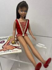 VINTAGE Skipper Doll SL Brunette  two toned swimsuit  Headband Shoes picture