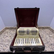 Vintage Scandalli Accordion Ivory Marbleized 180 Made in Italy w/Case picture