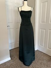 Dave & Johnny Vintage Dress Y2K Formal Prom Green Corset Beads Shawl Size 3/4 picture